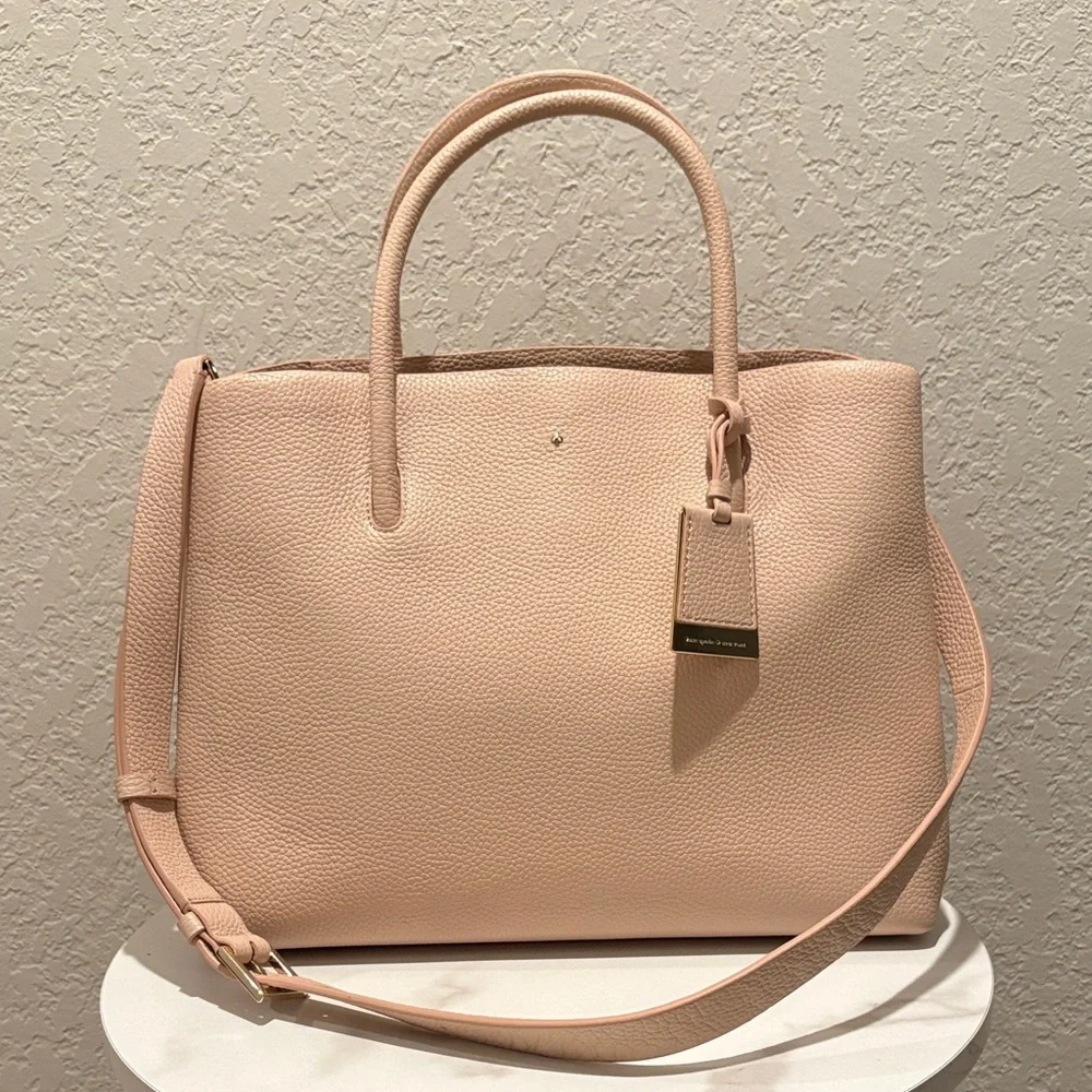 Kate Spade Large Madison Ave.Pebbled Leather Tote in Light Blush - Picture 1 of 13